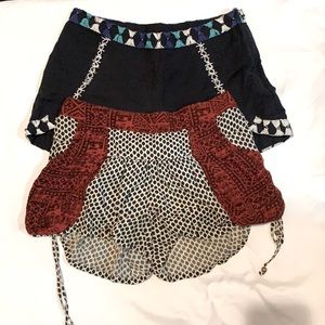 Two pairs of Free People Shorts XS and 2